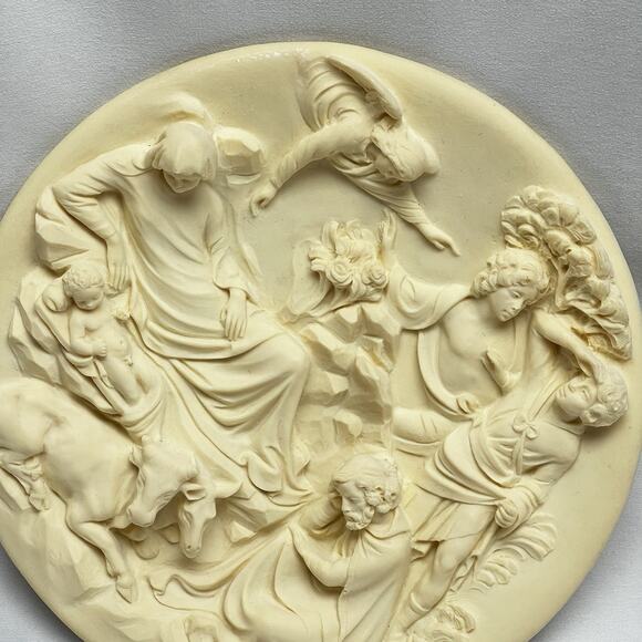 La Nativita Alberto Santangela Alabaster Plate Le Porte Del Ghiberti No. BA8801 - Picture 3 of 6